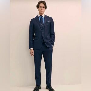 Brooks Brothers Milano Navy Blue Pinstripe Suit Size 44L